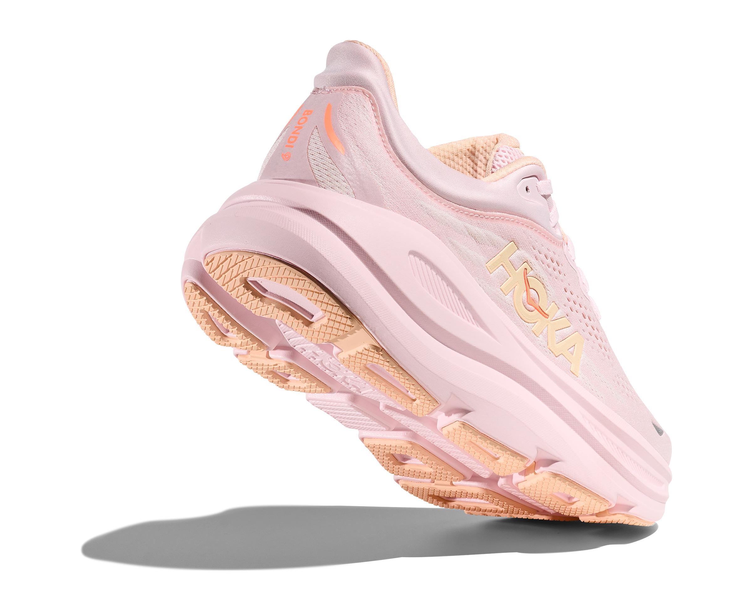 Hoka One One W Bondi 9 - Lilac Cream/Tangerine Glow - 5