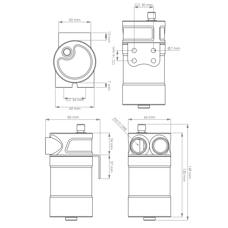 Oljecatchtank Universal 0,25L - 4