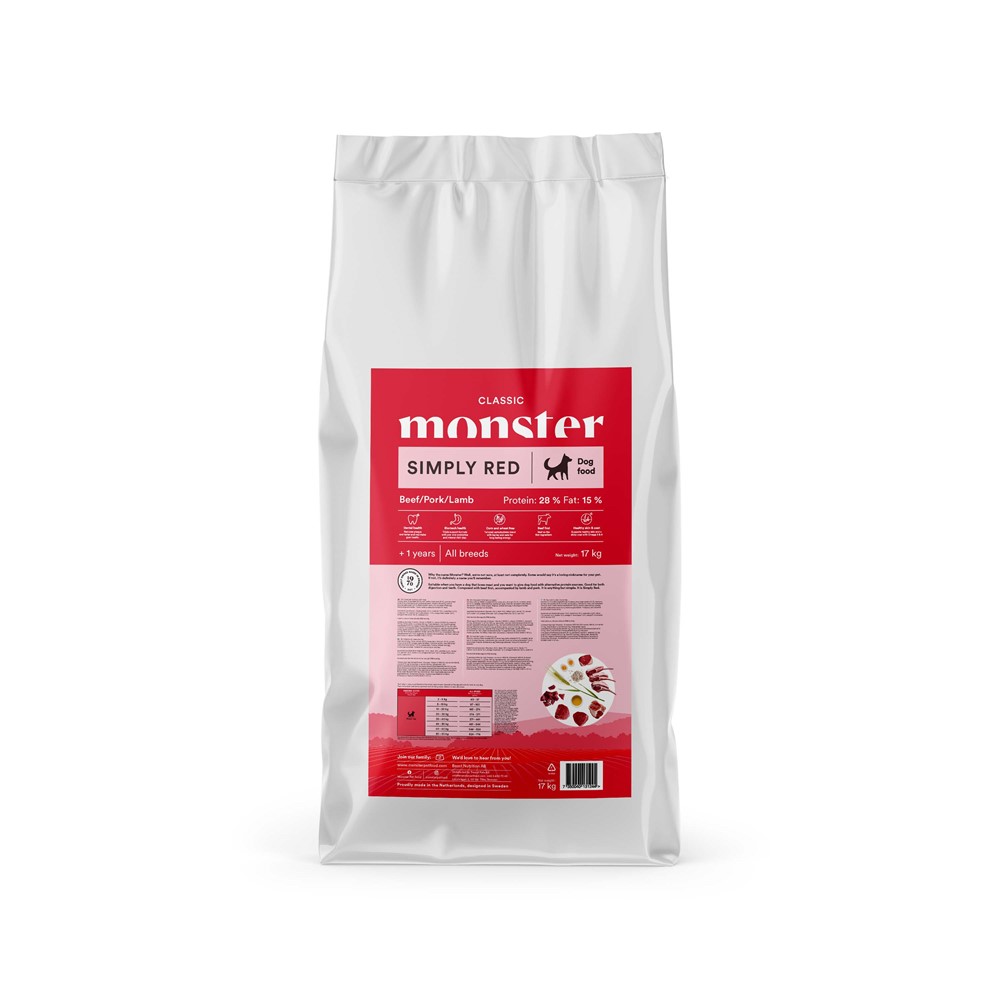 Monster Dog Classic Simply Red Beef, Pork & Lamb 17 kg