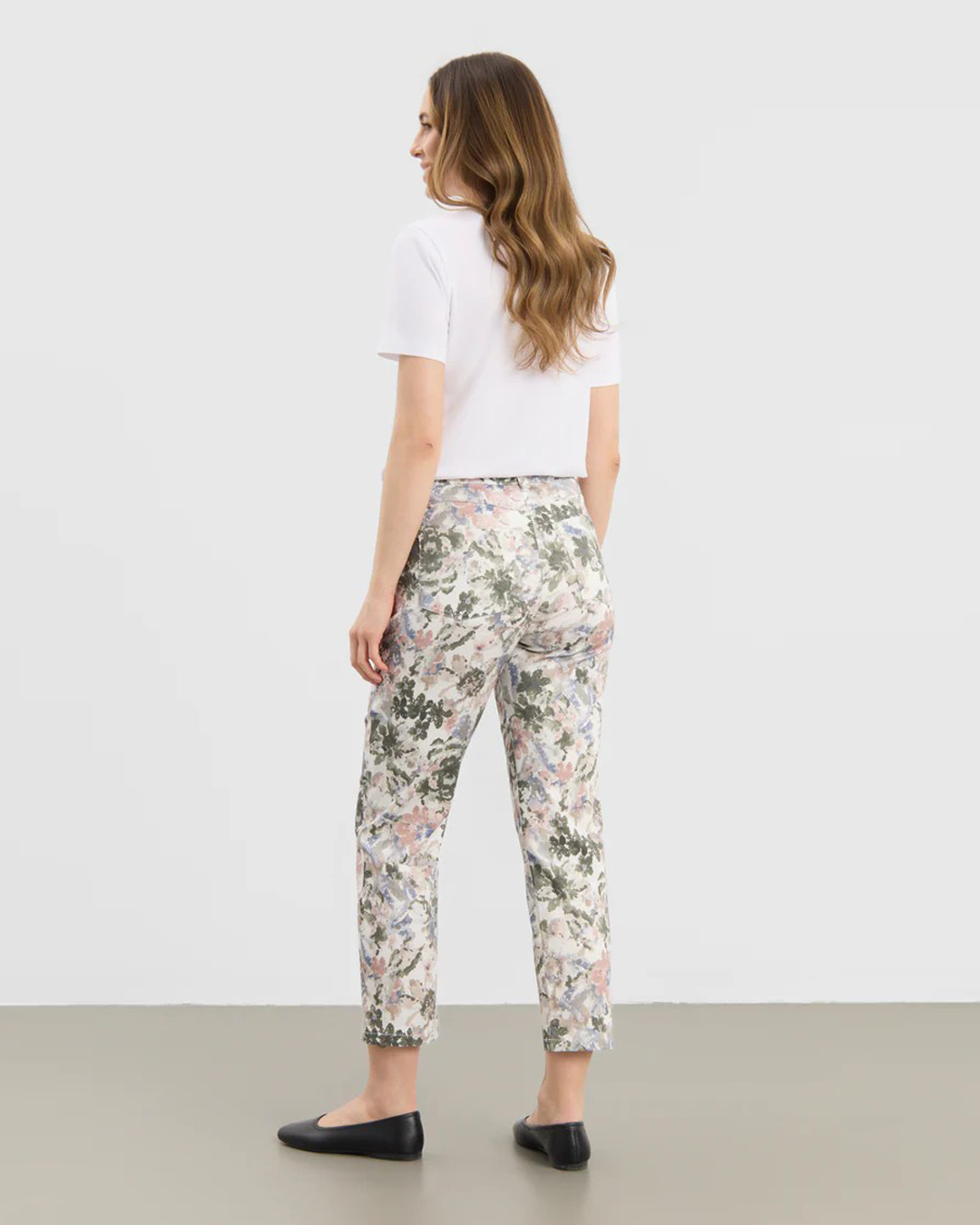 Mirakelbyxa Hannah kort regular khaki/rosa blommig - 2