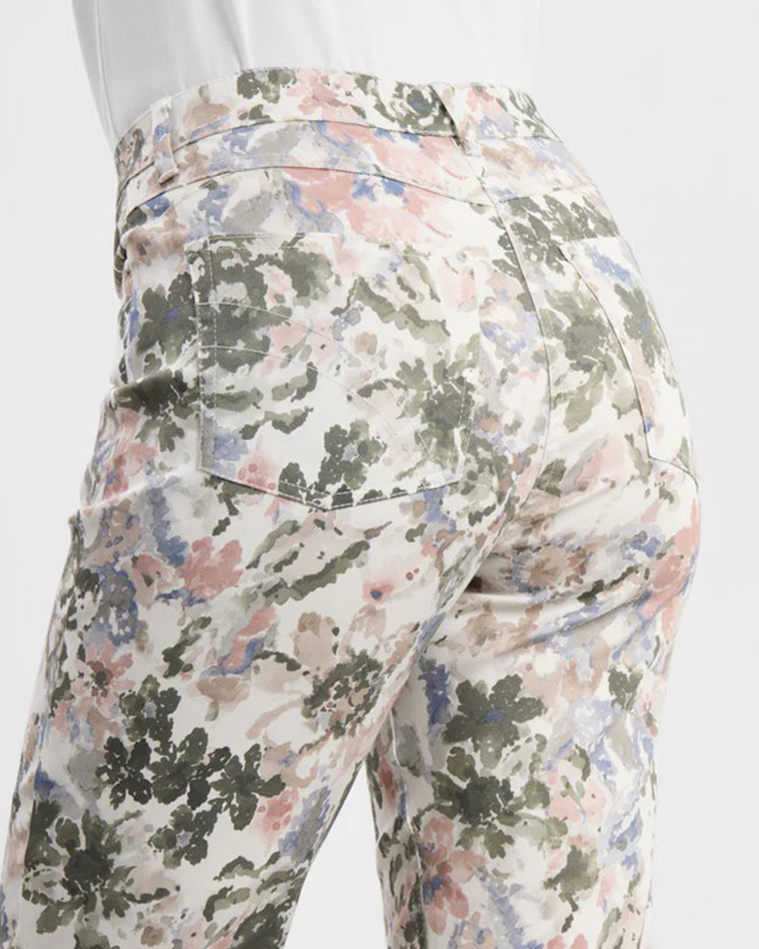 Mirakelbyxa Hannah kort regular khaki/rosa blommig - 4
