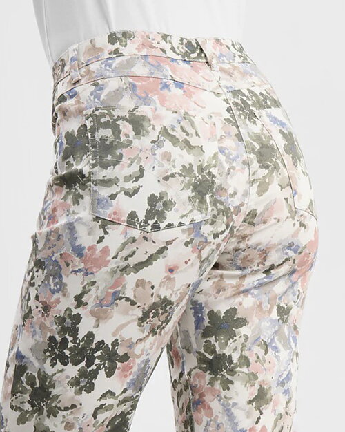 Mirakelbyxa Hannah kort regular khaki/rosa blommig - 4