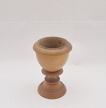 Egg cup turned wood antique