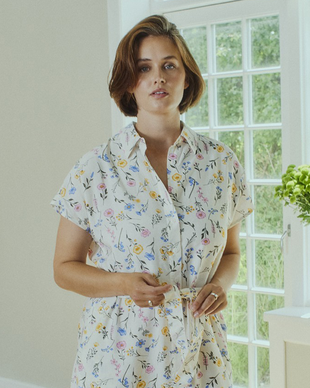 Skjortklänning Molli småblommig rosa/blå - 3
