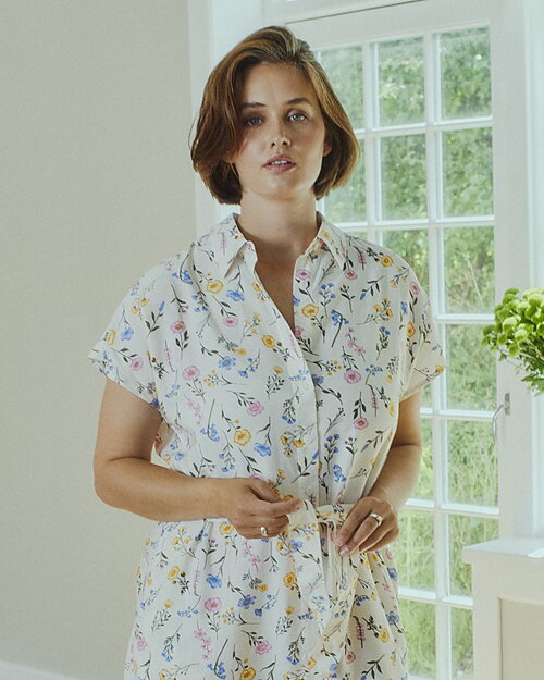 Skjortklänning Molli småblommig rosa/blå - 3
