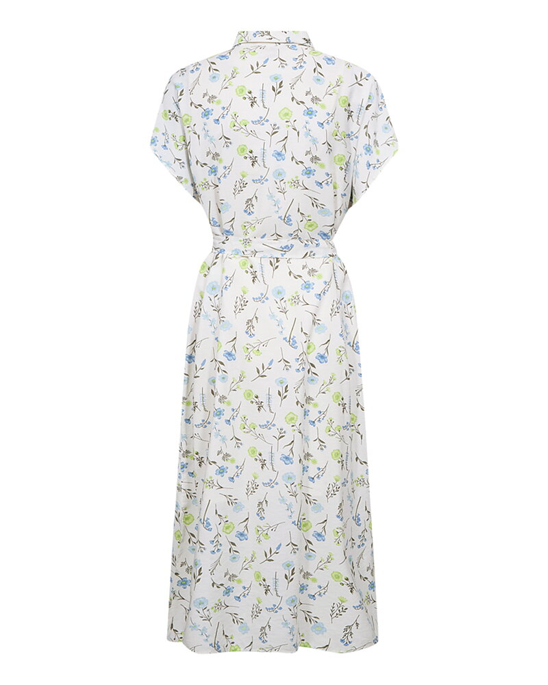 Skjortklänning Molli småblommig grön/blå