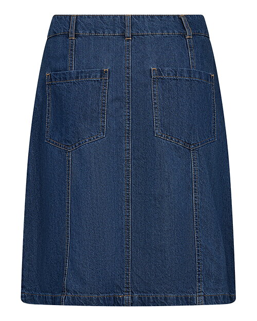 Jeanskjol Alia knappar fram denimblå - 2