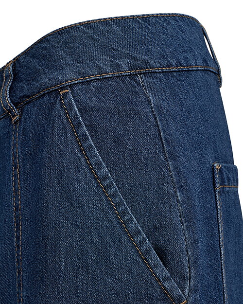 Jeanskjol Alia knappar fram denimblå - 3