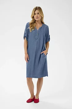 Cream Molly Dress Jasper Blue Denim
