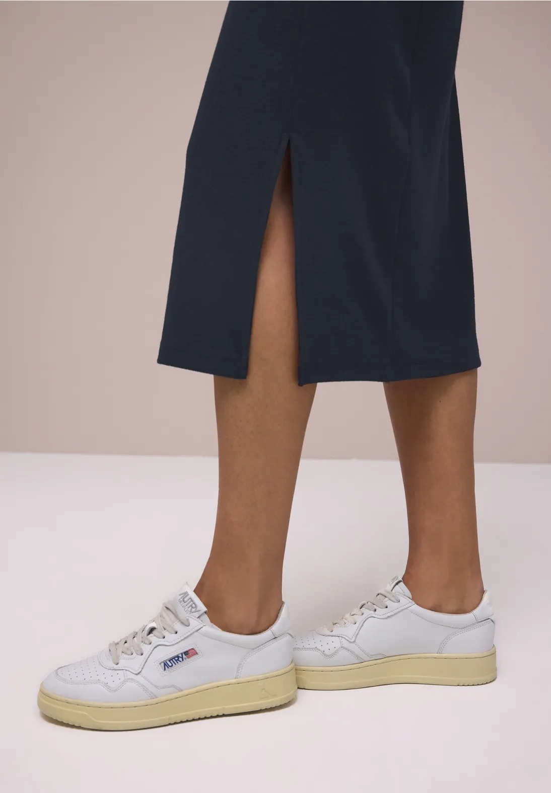Style Pepita Rib Solid Skirt - Shadowed Navy - Street One - 4