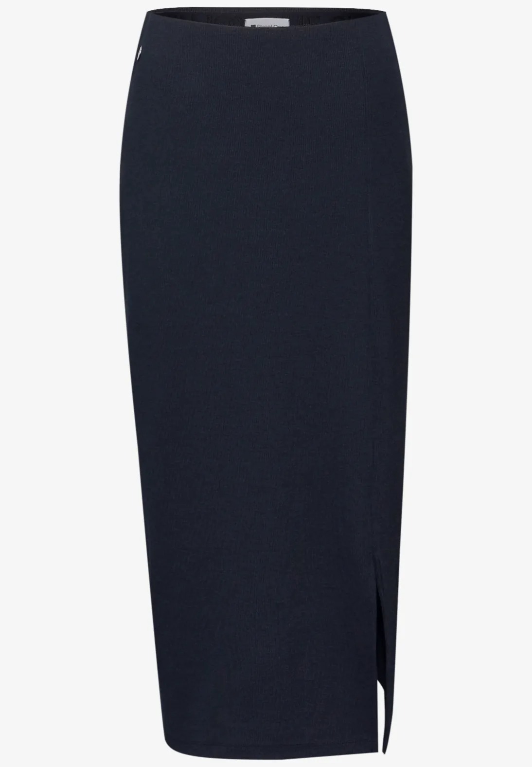 Style Pepita Rib Solid Skirt - Shadowed Navy - Street One - 6