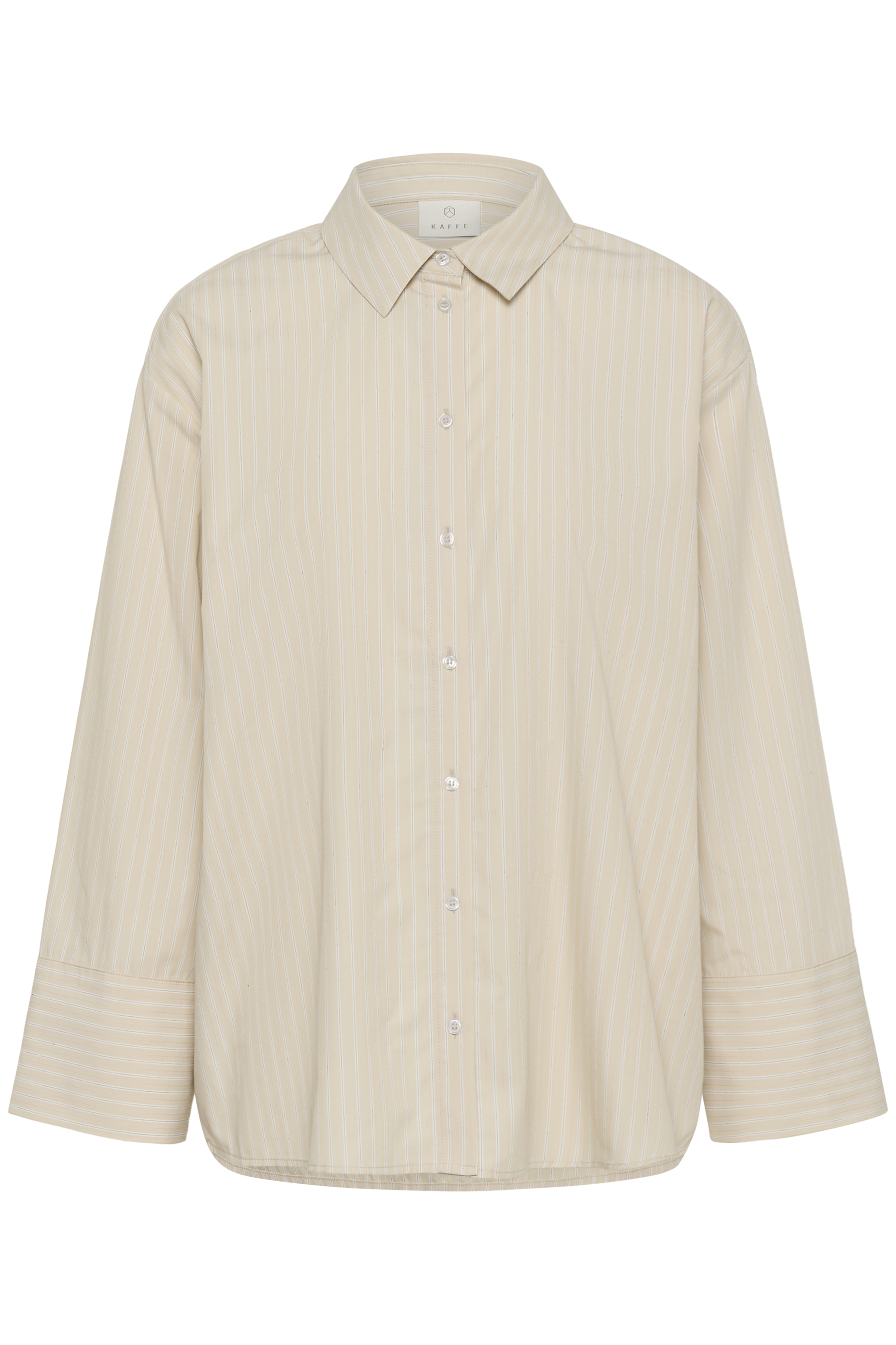 KAjosie Shirt Feather Grey Stripe  Randig Beige skjorta