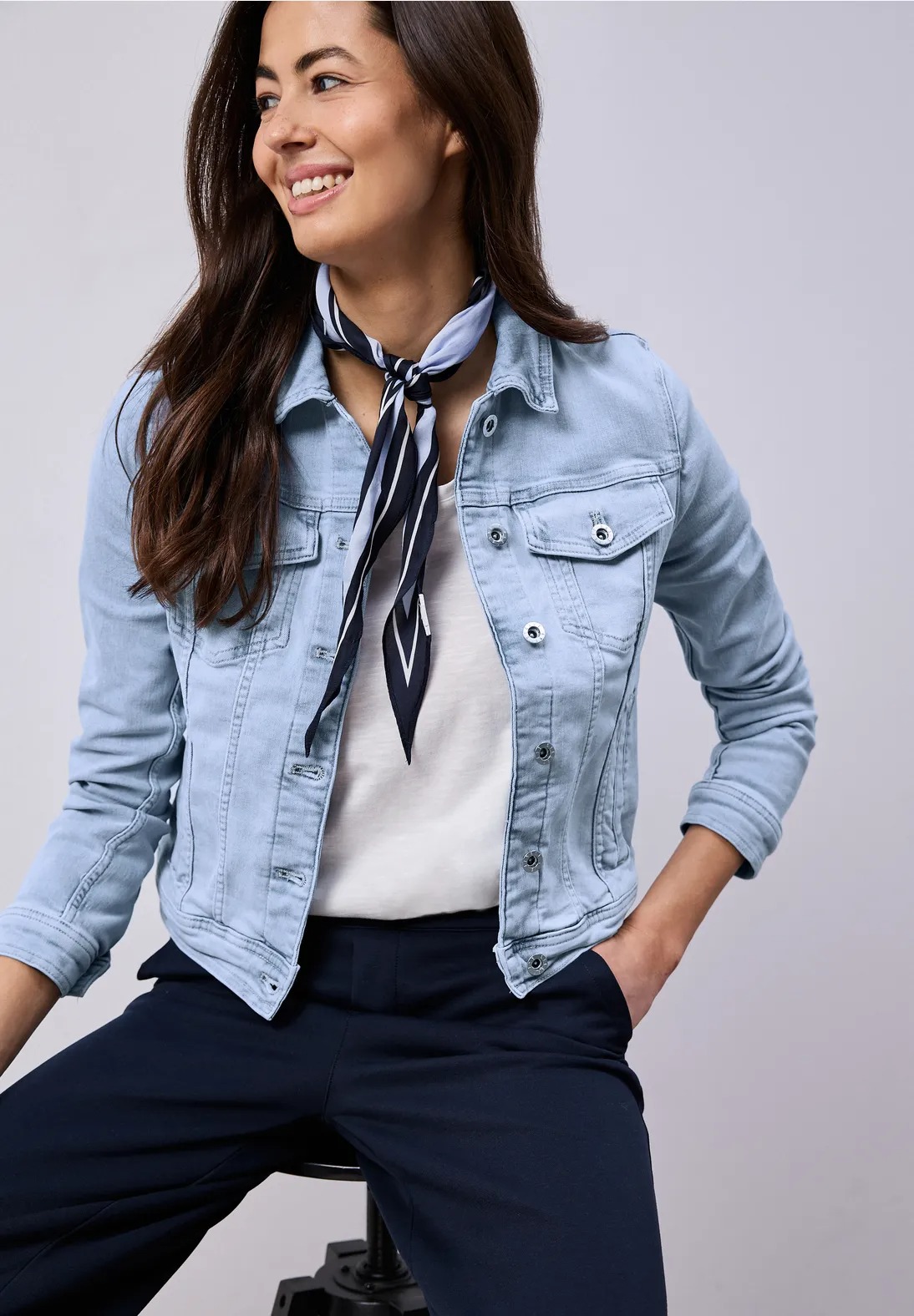 QR Style Jacket Light Blue Wash - Light Blue - Street One