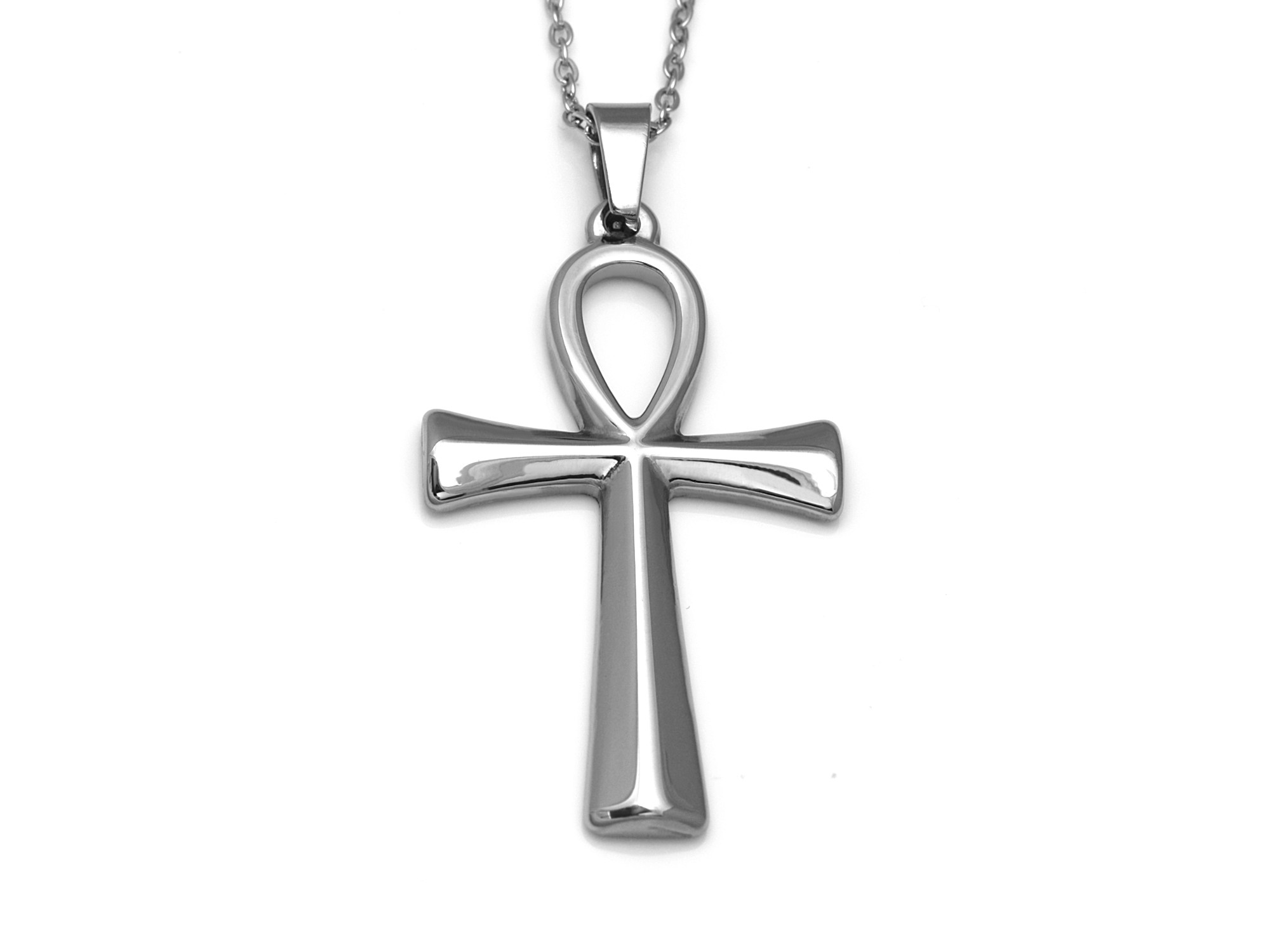 Ankhkors Halsband i Rostfritt Stål, Egyptisk Symbol för Livet Hänge, Ankh Smycke - 2