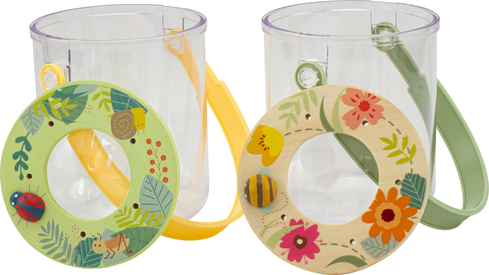 Insektsburk med förstoringsglas från Ulysse Couleurs d'Enfance - grön kant gult handtag
