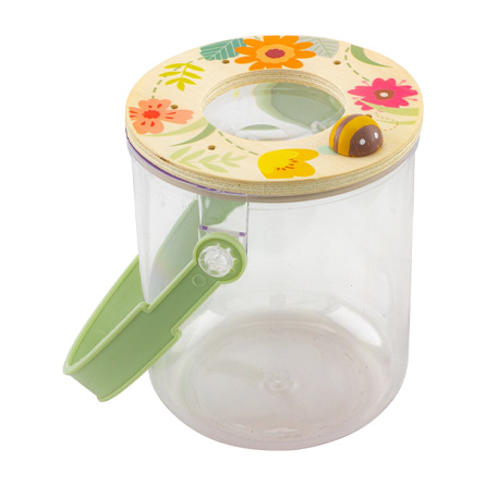 Insektsburk med förstoringsglas från Ulysse Couleurs d'Enfance - natur kant grönt handtag