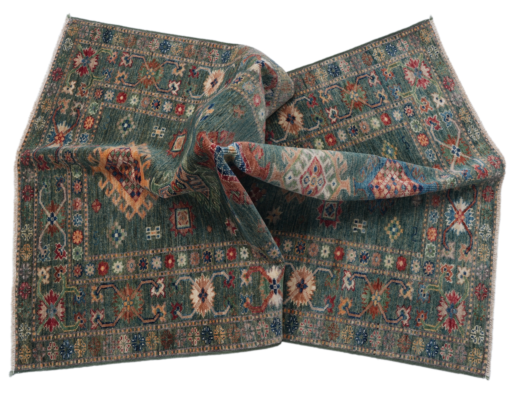 Kazak Royal Grön 104x158cm - 7