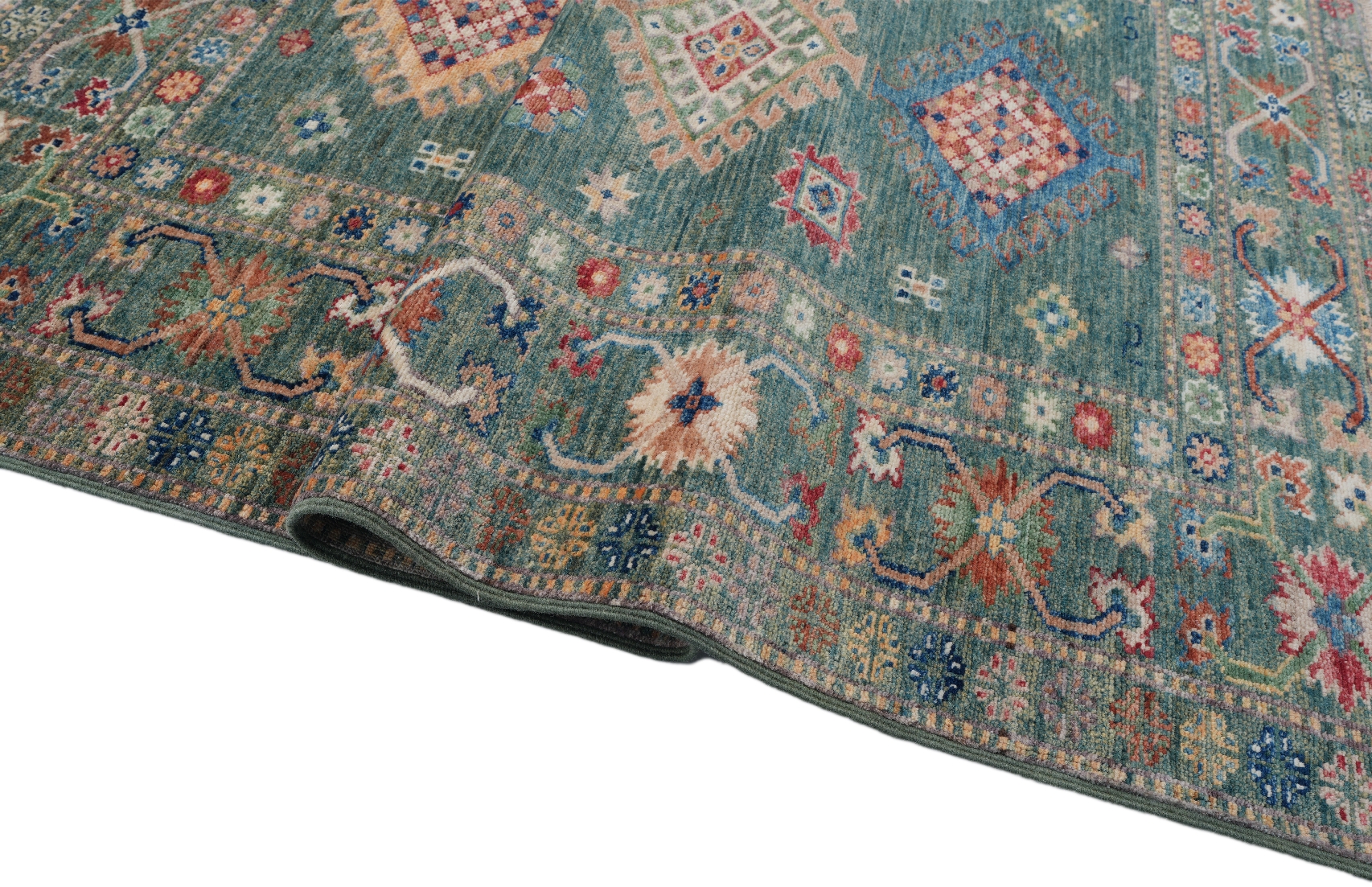 Kazak Royal Grön 104x158cm - 8