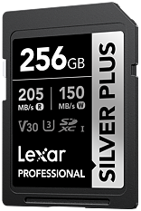 Lexar  SDXC Professional SILVER Plus 1066x UHS-I/U3/A2/4K R205/W150 (V30) 256GB