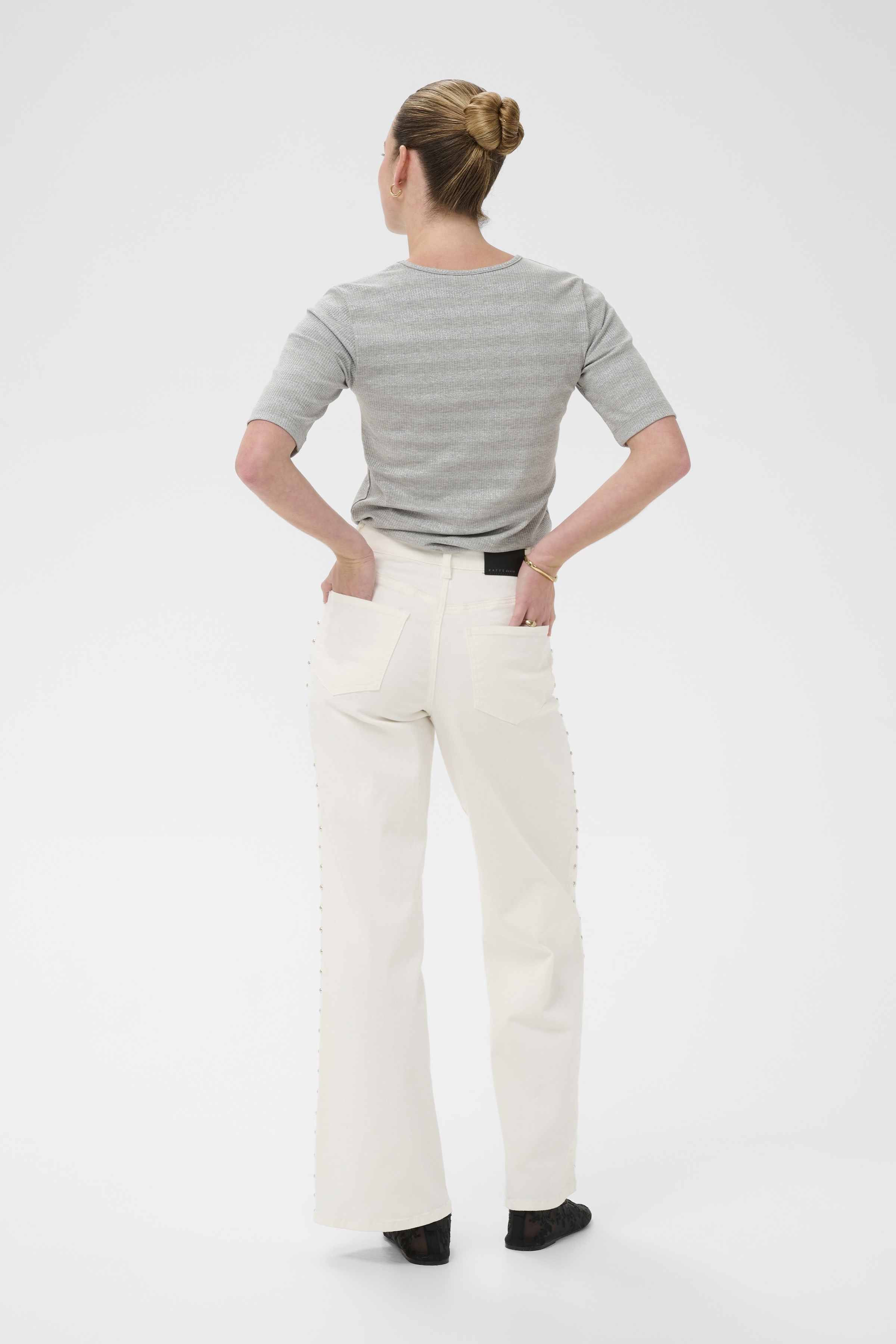 KAjuno jeans Chalk  Vita jeans med nitar - 3
