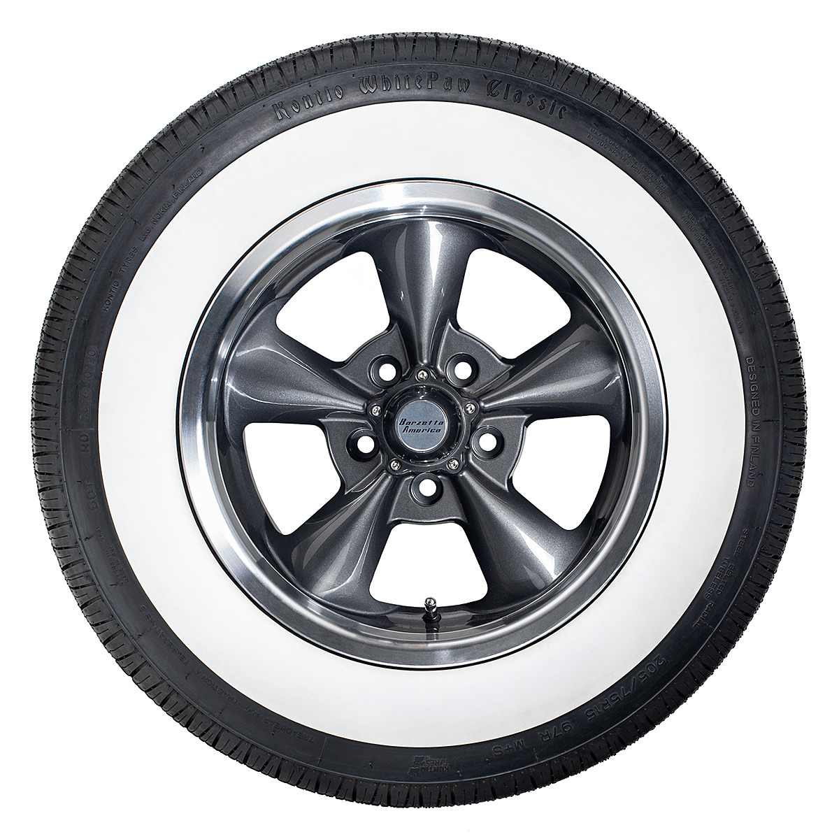 205/75 R15 97R | 2½" | 64mm | Kontio WhitePaw Classic Whitewall - 2