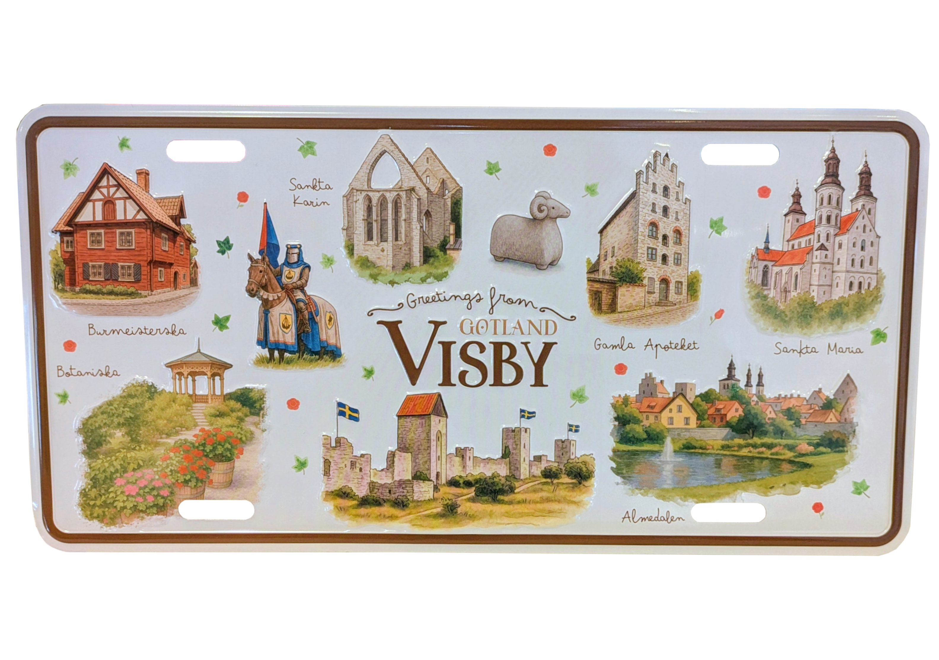 Registreringsskylt Visby/Gotland Greetings 10st/fp