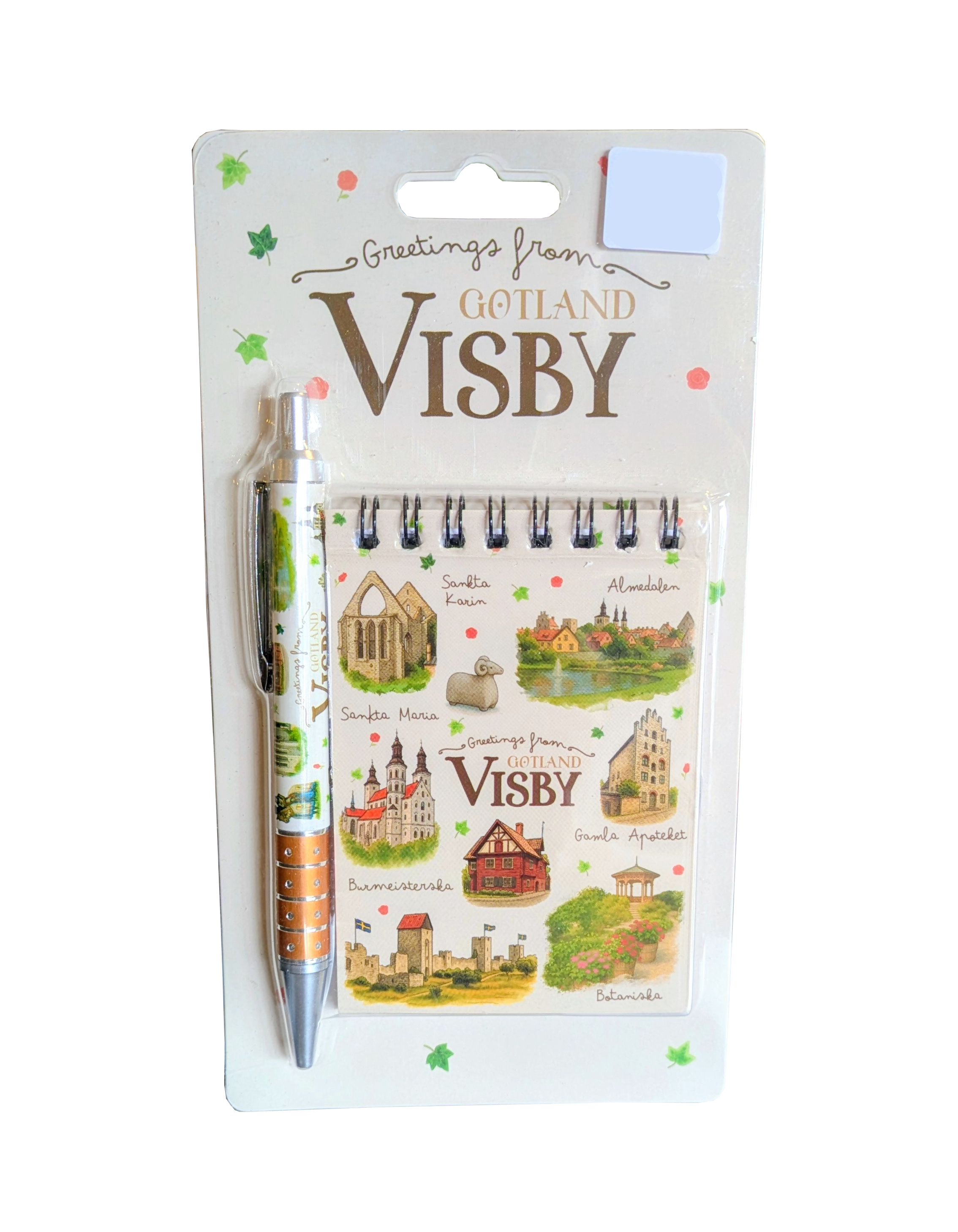 Block med Penna Visby/Gotland Greetings 12st/fp