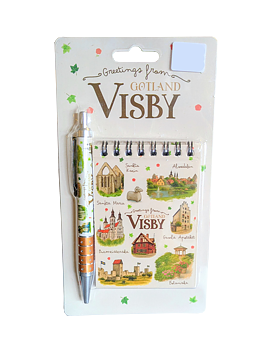Block med Penna Visby/Gotland Greetings 12st/fp