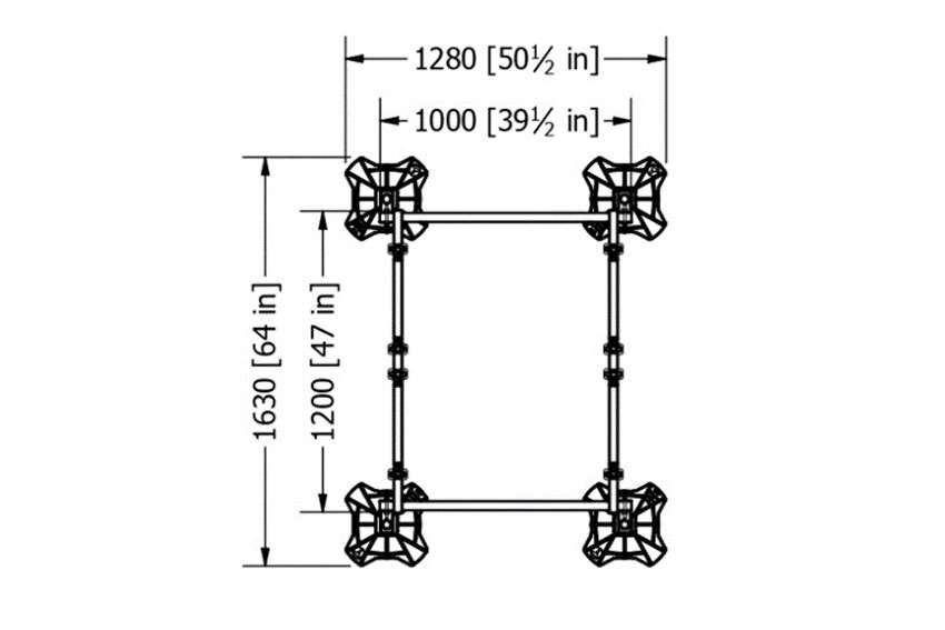 Big Foot multi frame - 1000x1200mm - 4x330mm feet - 2