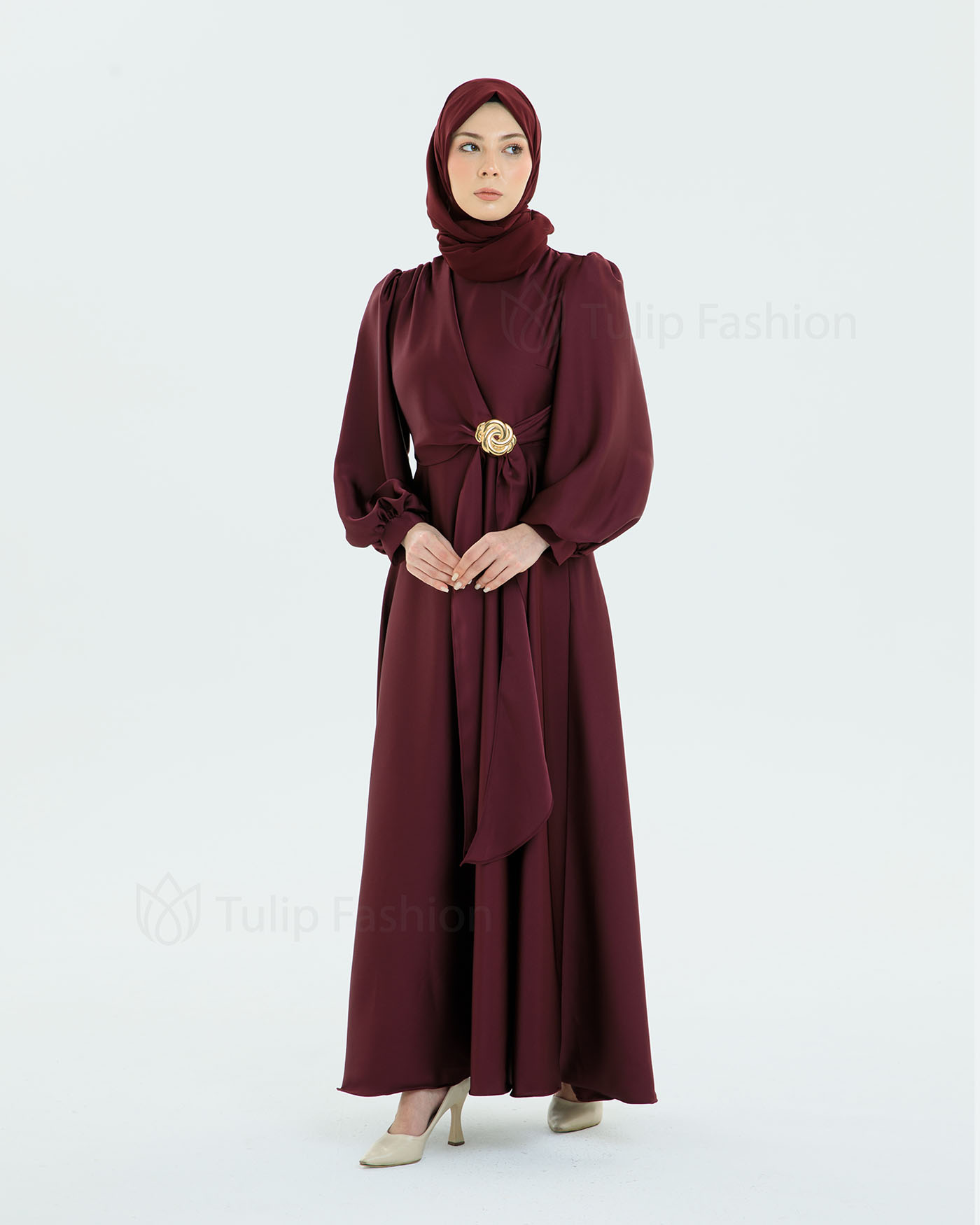 Party Dress - Wine Red - 6