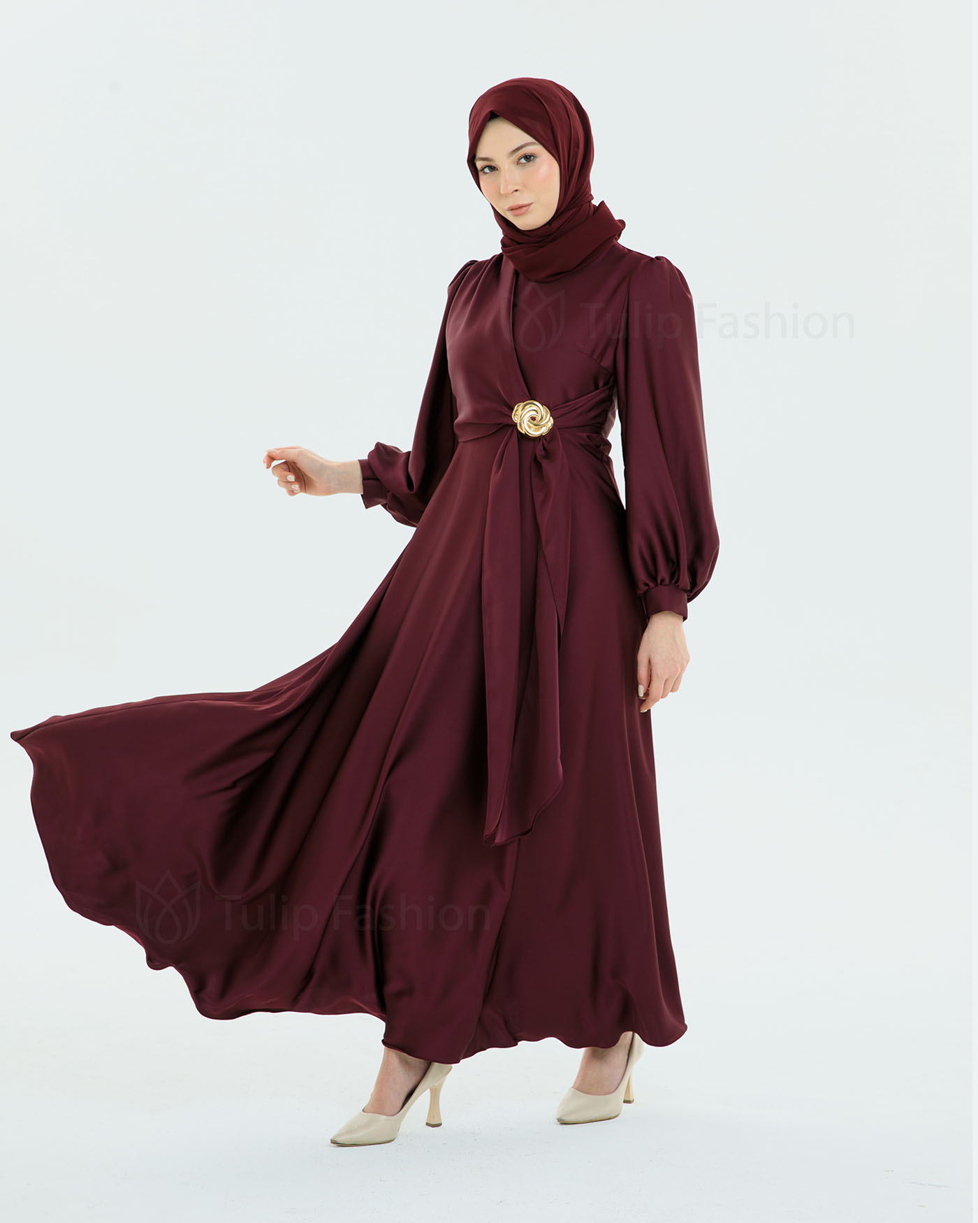 Party Dress - Wine Red