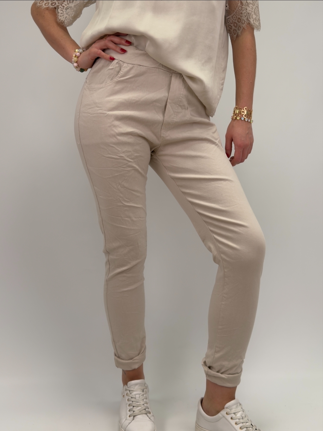 Gemini- Embra stretchbyxa beige