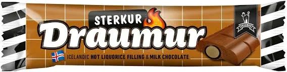 Draumur Sterkur isländsk stark lakrits med mjölkchoklad, 45 g