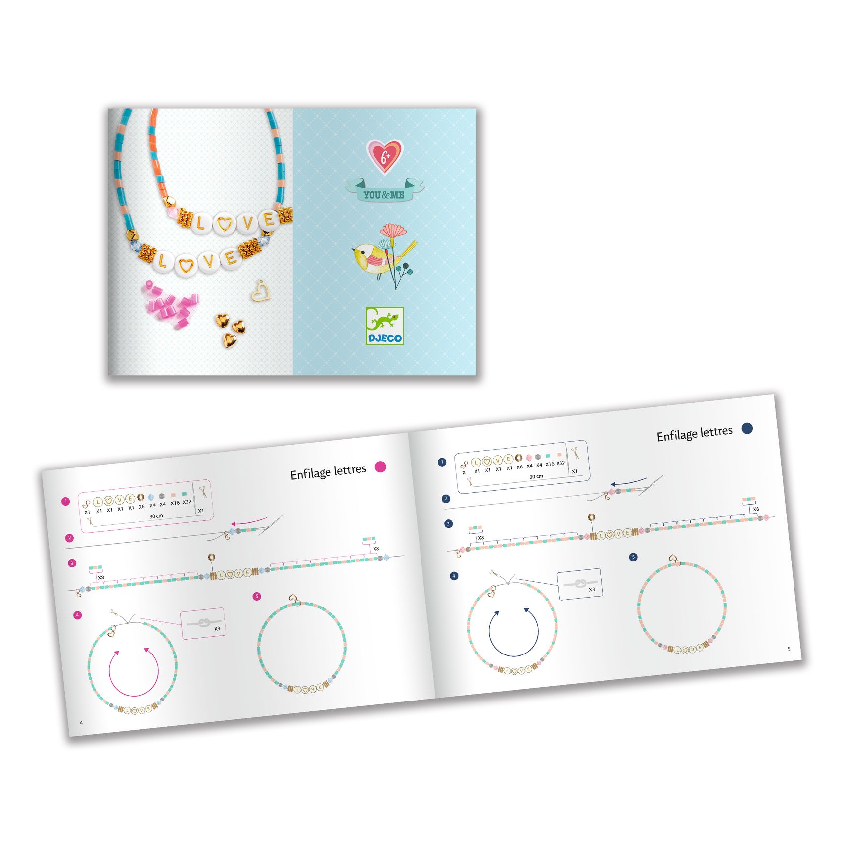 Smyckesset You & Me - Letter Threading - 4