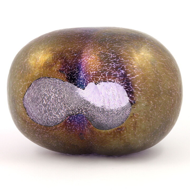Bertil Vallien (Volcano 1981) Double Bubble Vase with Oily Decor 20 cm 