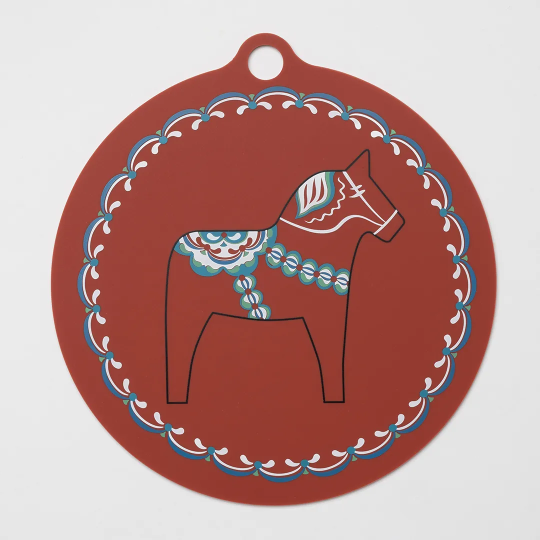 Potholder Dala horse, red