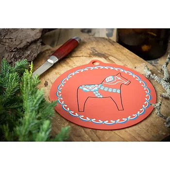 Potholder Dala horse, red
