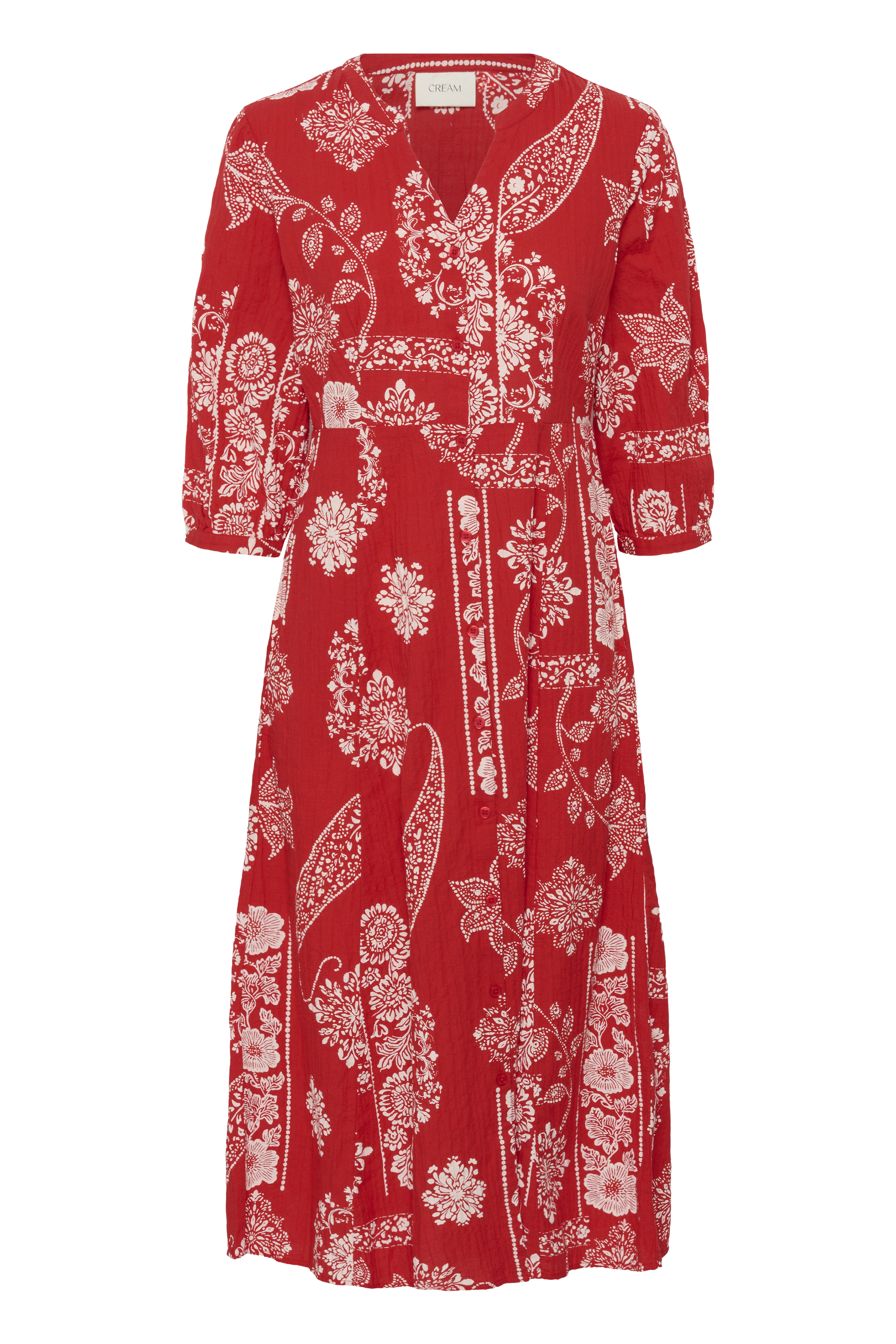 CRGianna Dress Lång Mönstrad Röd Klänning