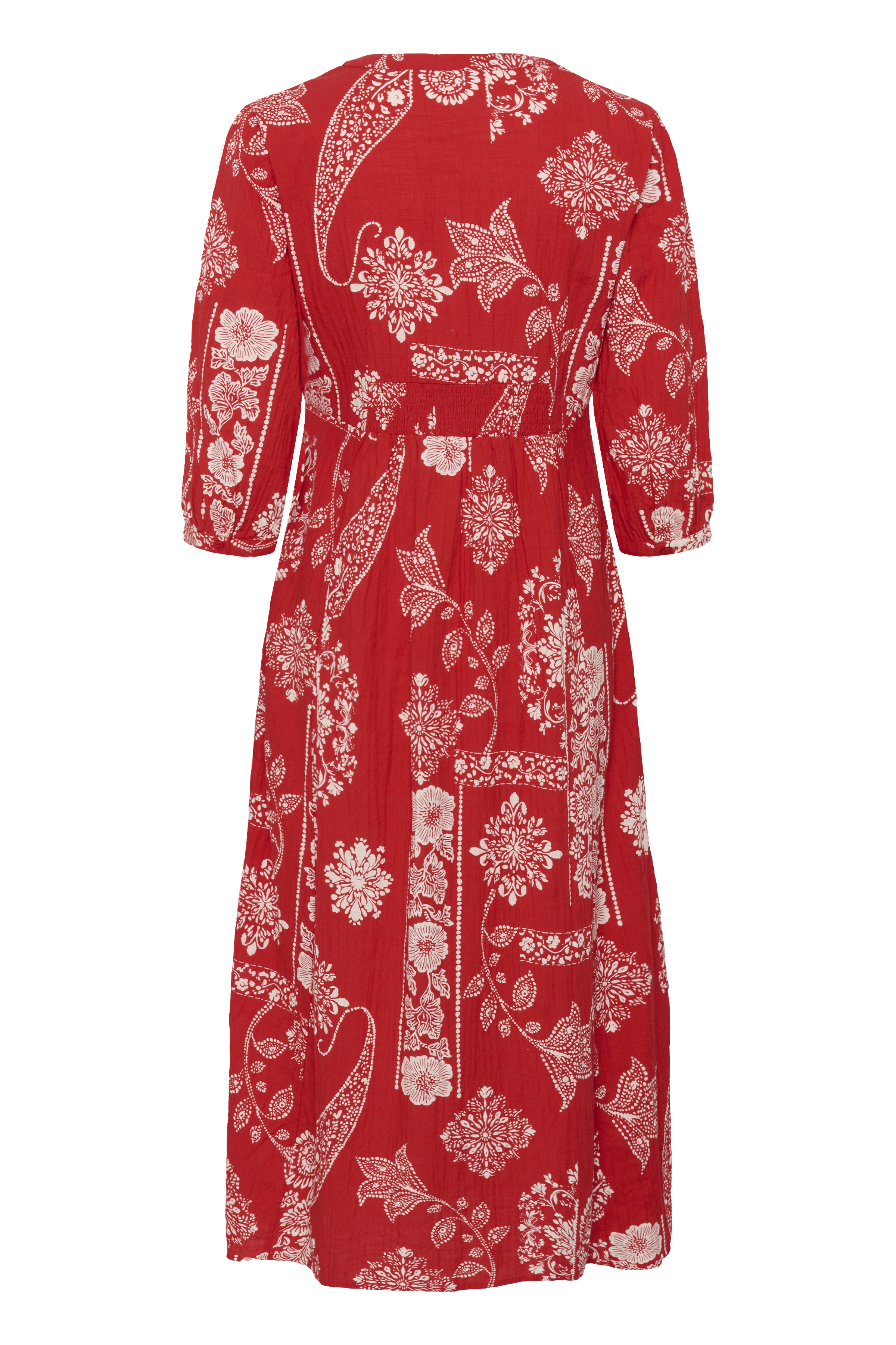 CRGianna Dress Lång Mönstrad Röd Klänning