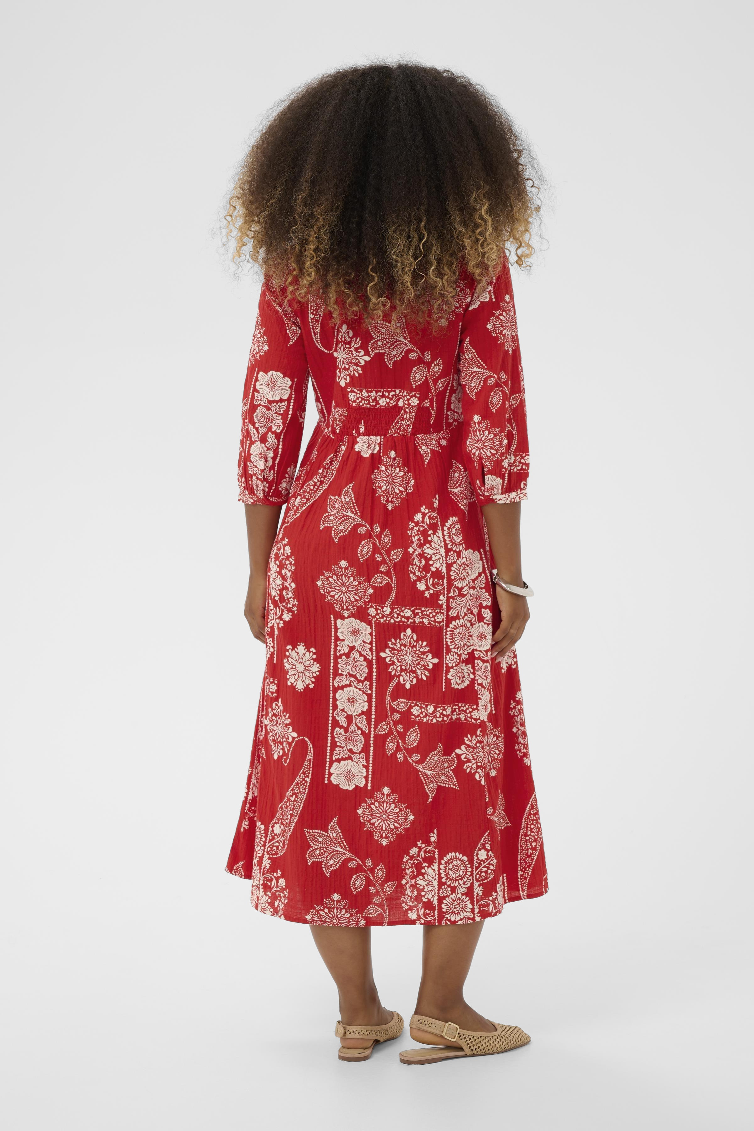 CRGianna Dress Lång Mönstrad Röd Klänning - 5