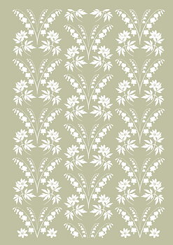Kökshandduk "Vårblom" dusty green