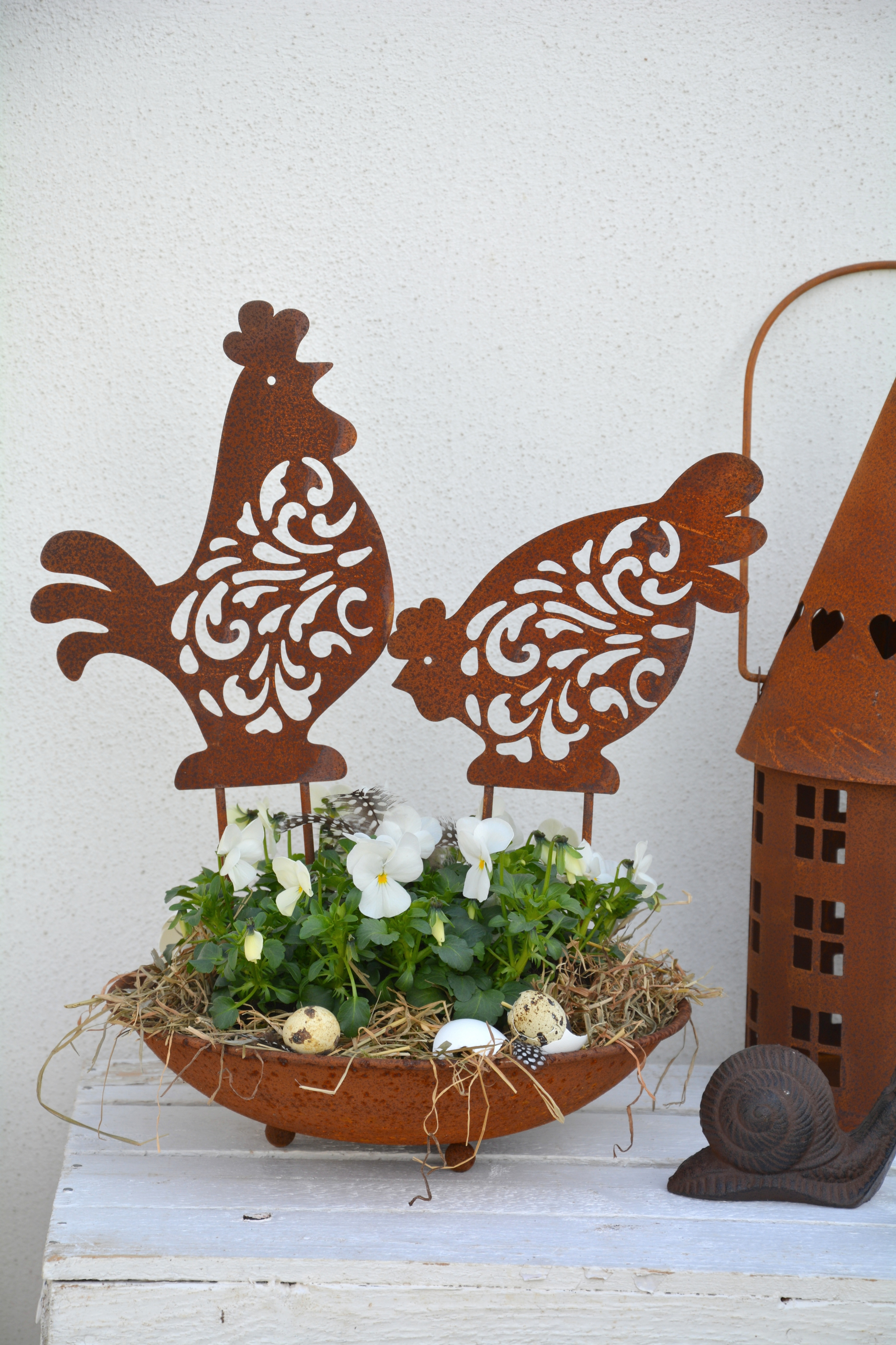 Tupp och höna på pinne 39 cm