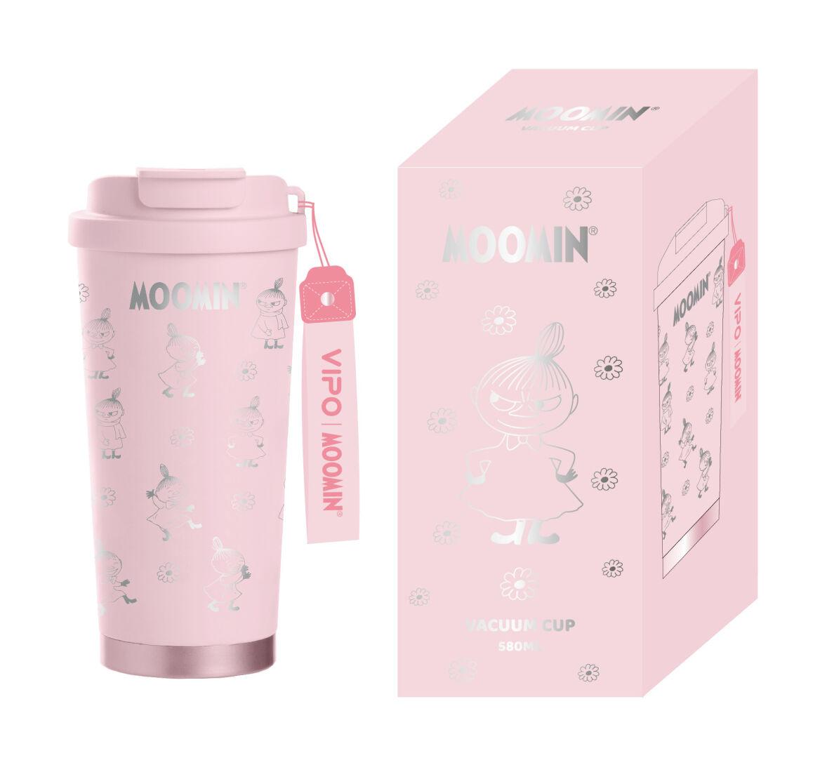 Moomin Thermos Mug 580 ml - Little My Pink/Silver - 3