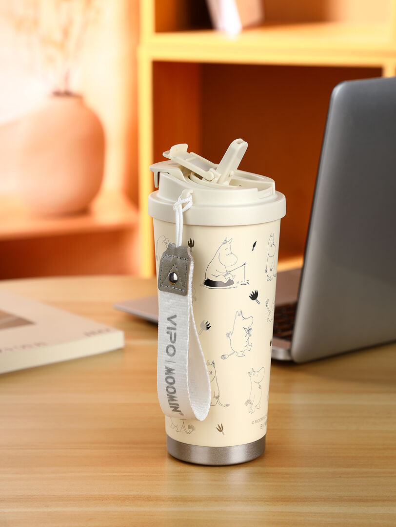 Moomin Thermos Mug 580 ml - Moomintroll White/Silver - 3