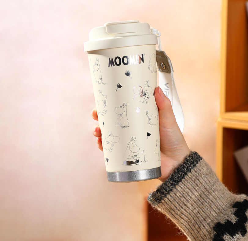 Moomin Thermos Mug 580 ml - Moomintroll White/Silver - 2