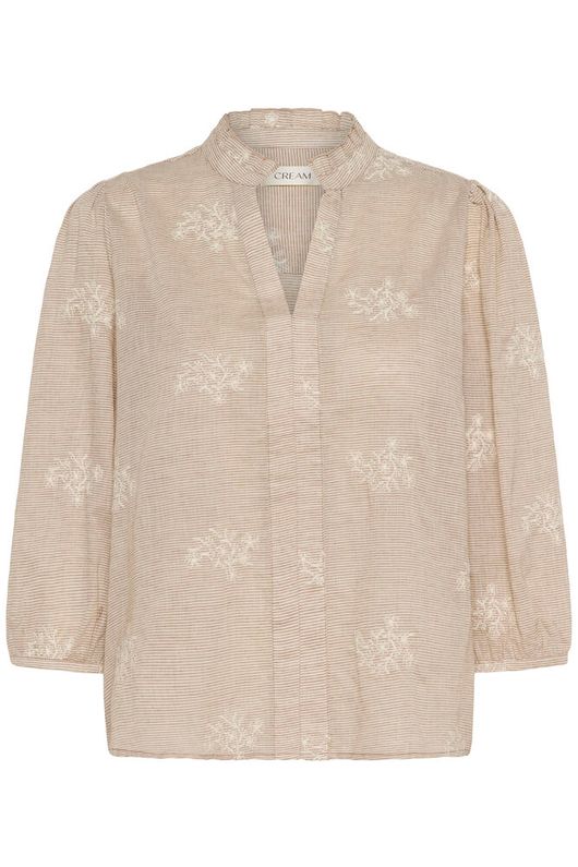 KOREY BLOUSE - BROWN, WHITE STRIPE