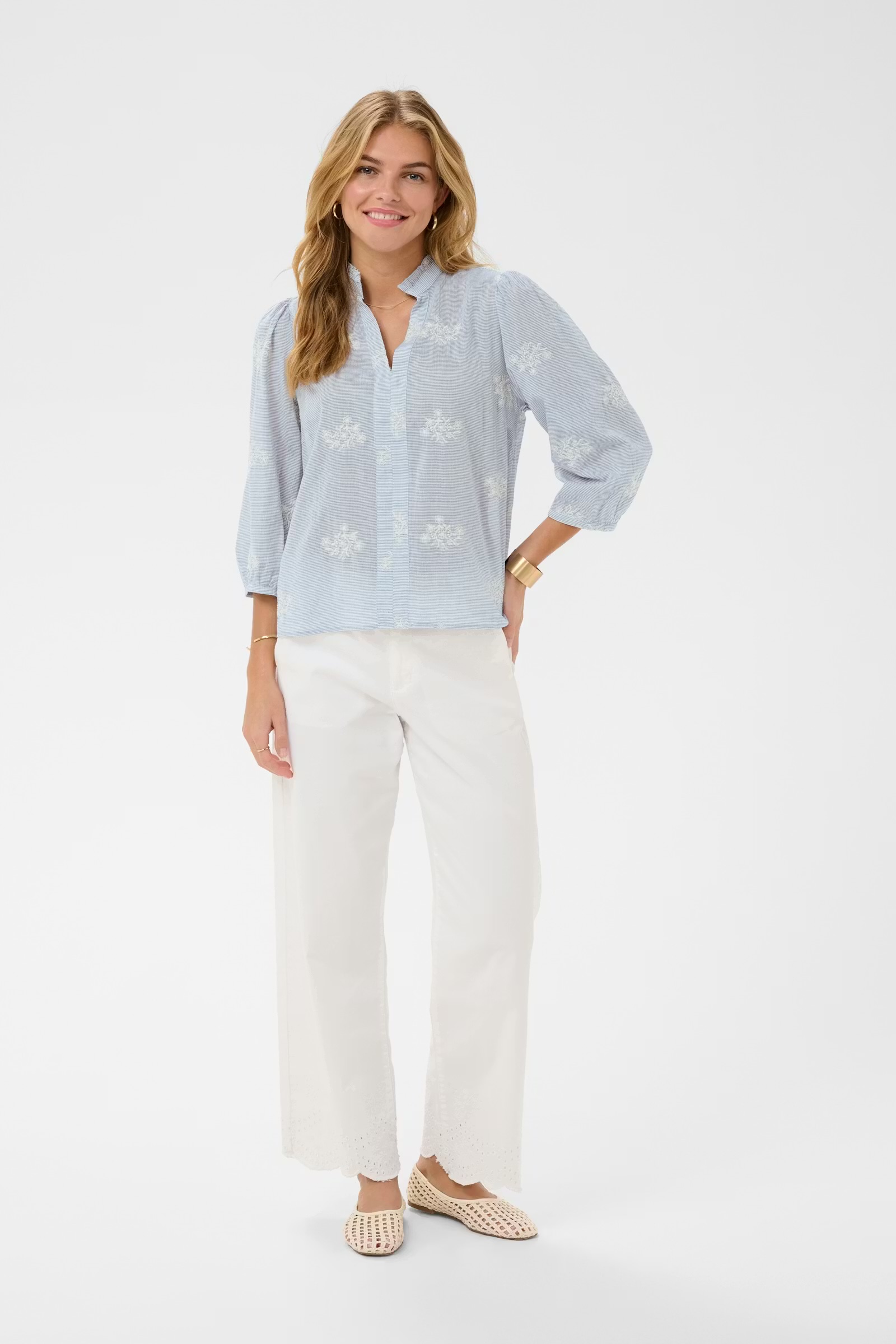 KOREY BLOUSE- FROZEN - WHITE STRIPE - 5