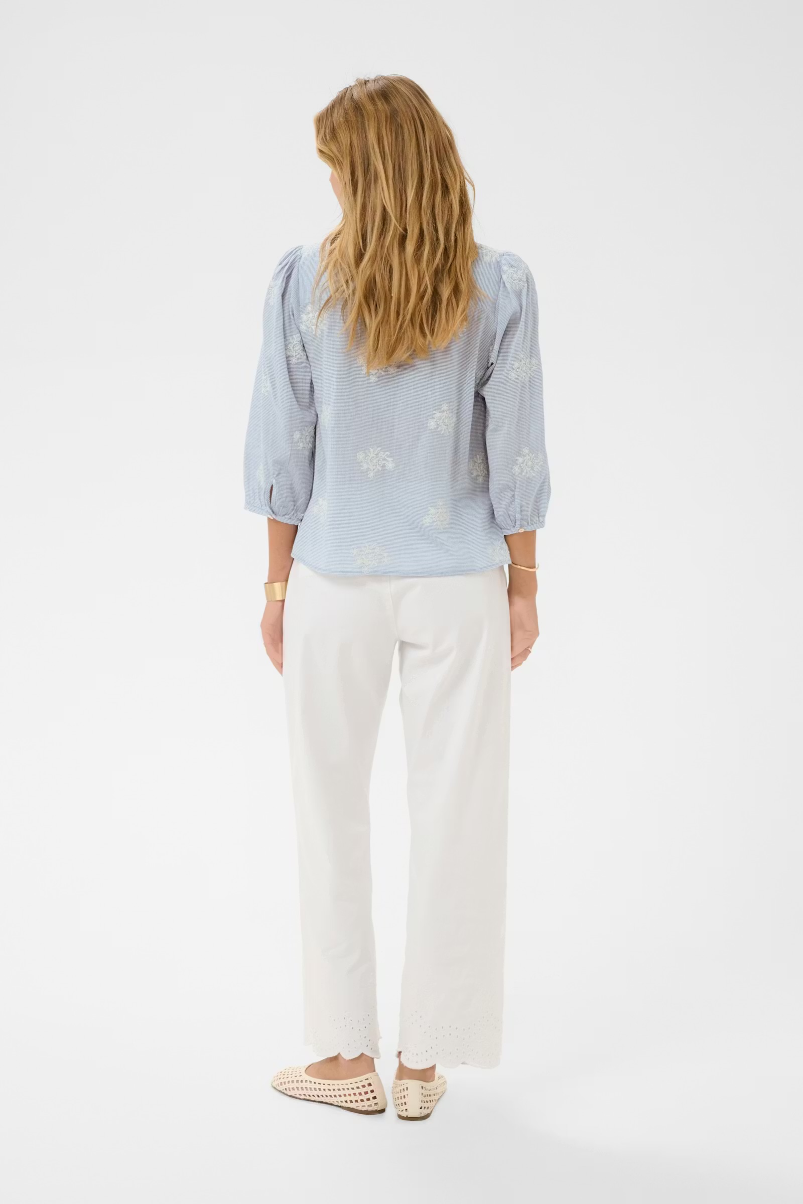 KOREY BLOUSE- FROZEN - WHITE STRIPE - 6