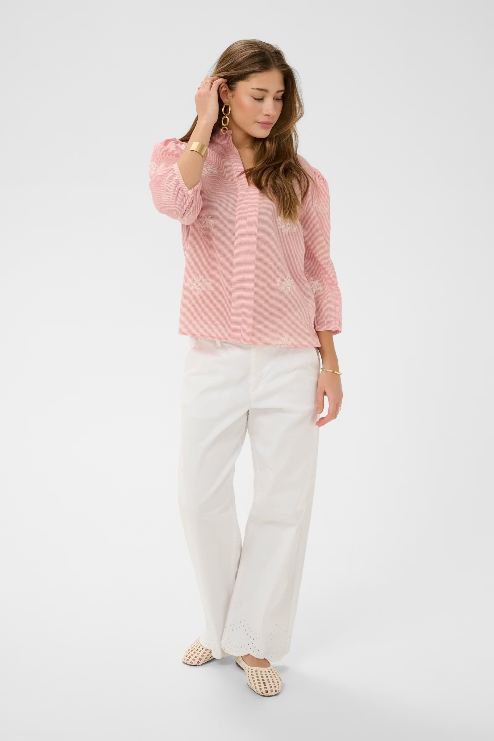 KOREY BLOUSE- HIGH RED - WHITE STRIPE - 5
