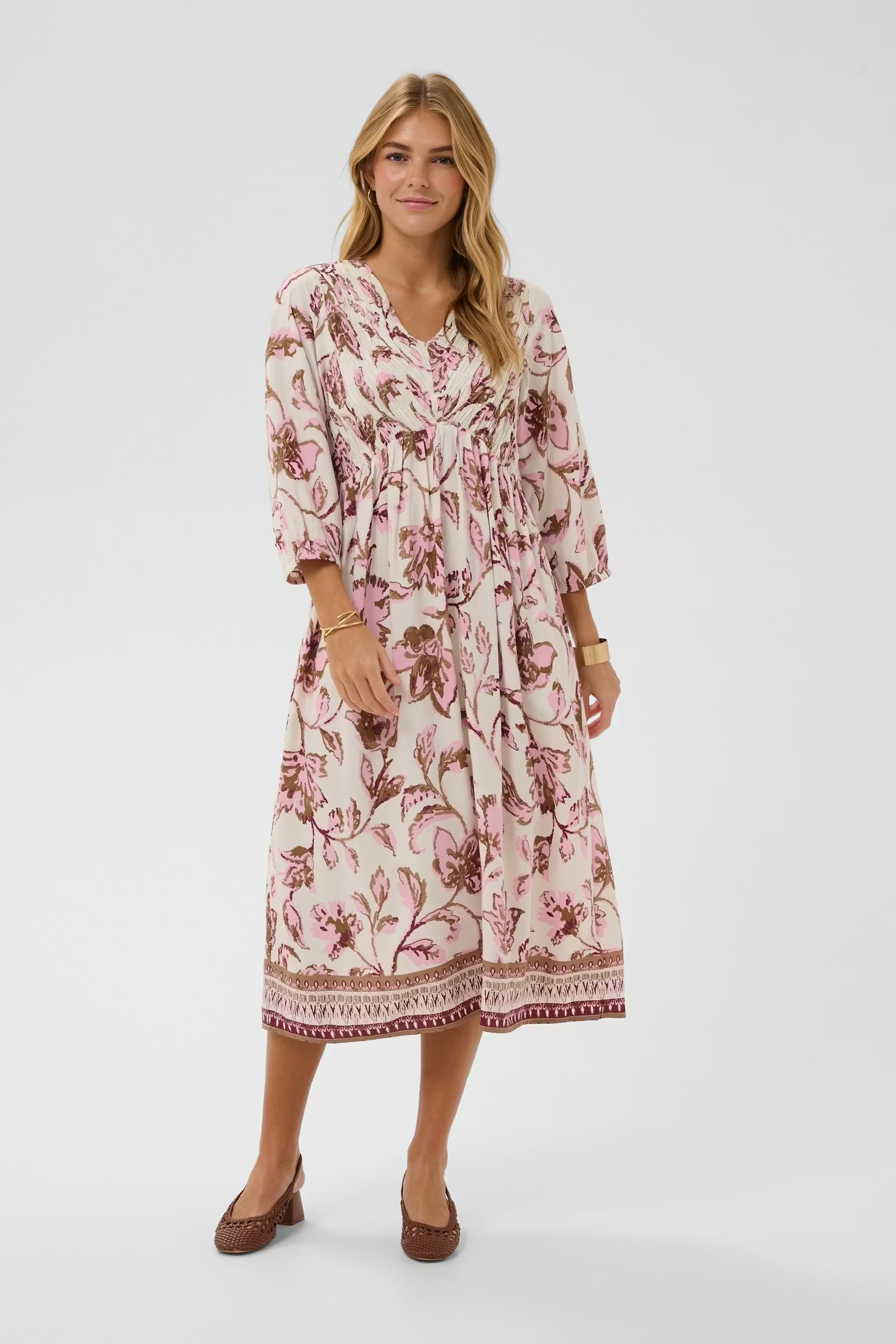 TIAH SMOCK DRESS - PINK FLOWER - 5